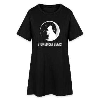 stonedCatBeats_YT_White_Transparent_800x800 - Women’s T-Shirt Dress - black - Front