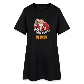 Ho ho Get me a beer Santa Claus - Women’s T-Shirt Dress - black - Front