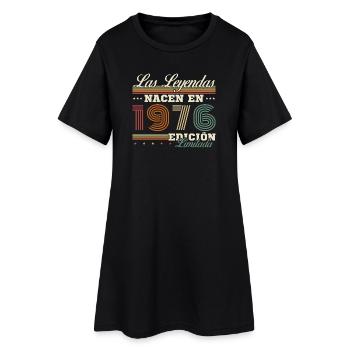 50 Années 1976 Vintage Rétro Anniversaire - Robe T-shirt Femme - noir - Devant