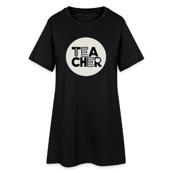 Conception de l’enseignant avec typographie au crayon - Robe T-shirt Femme - noir - Devant