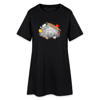 Flour and ingredients – atmospheric kitchen motif - Women’s T-Shirt Dress - black - Front