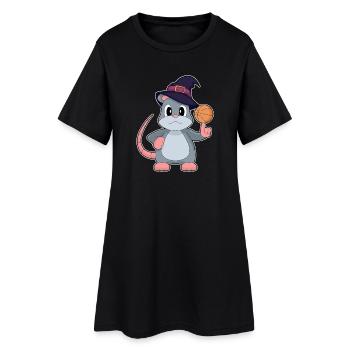 Mouse Halloween Basketball - Women’s T-Shirt Dress - black - Front