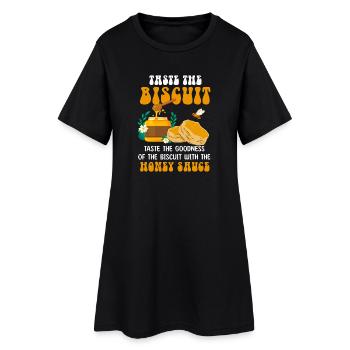Biscuit au miel Délice d’abeille - Robe T-shirt Femme - noir - Devant