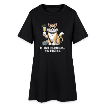 C’est drôle si je gagnais à la loterie, vous remarqueriez un yacht - Robe T-shirt Femme - noir - Devant