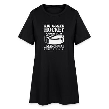 Cadeau drôle de joueur de hockey - Robe T-shirt Femme - noir - Devant