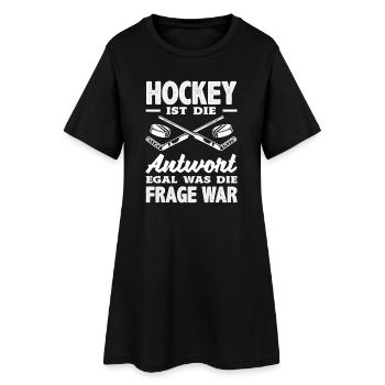 Cadeau drôle de joueur de hockey - Robe T-shirt Femme - noir - Devant