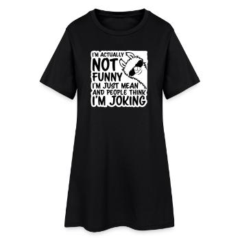Lama Alpaca Not Funny Just Mean People Think Joke - Women’s T-Shirt Dress - black - Front