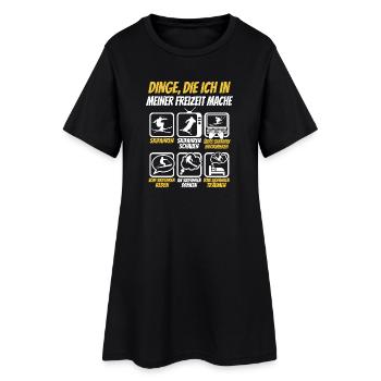 Ski Skieur Ski Sports d’hiver Drôle - Robe T-shirt Femme - noir - Devant