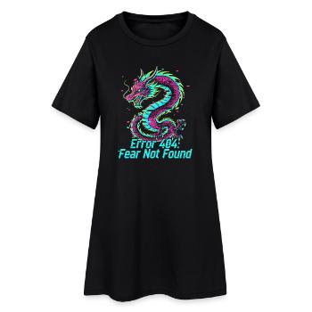 Dragon Neon 404 Glitch - Women’s T-Shirt Dress - black - Front