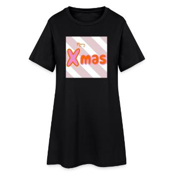 Merry Xmas Groovy Typo - Women’s T-Shirt Dress - black - Front
