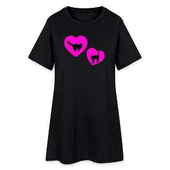félin - Robe T-shirt Femme - noir - Devant