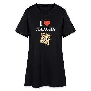 J’aime focaccia et herbes - Robe T-shirt Femme - noir - Devant