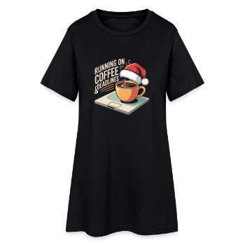 Weihnachtsbüro Humor - Frauen T-Shirt-Kleid - Schwarz - Vorne