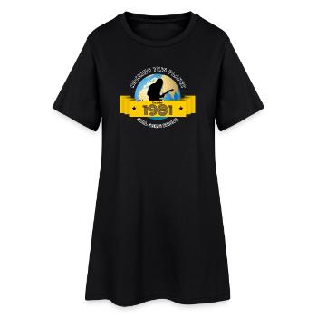 44. Geburtstag fait vibrer cette planète depuis 12/1981 - Robe T-shirt Femme - noir - Devant