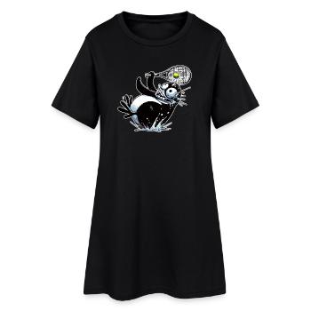 Funny penguin playing tennis with racket - Women’s T-Shirt Dress - black - Front