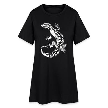 Gecko Silhouette Leopard Gecko - Women’s T-Shirt Dress - black - Front