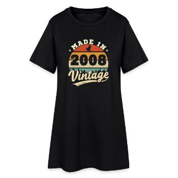 18 Jahre 2008 Vintage Retro Geburtstagsgeschenk - Frauen T-Shirt-Kleid - Schwarz - Vorne