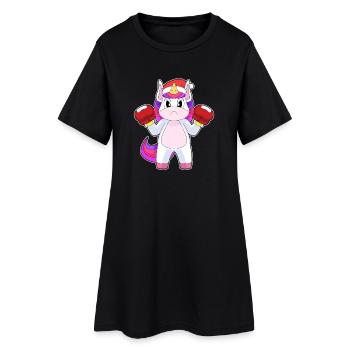 Unicorn Christmas Boxes - Women’s T-Shirt Dress - black - Front