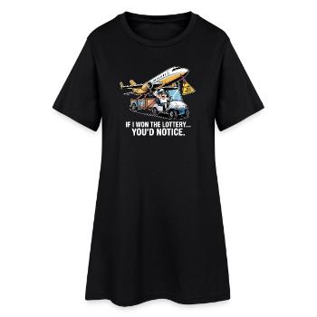 C’est drôle si je gagnais à la loterie, vous le remarqueriez - Robe T-shirt Femme - noir - Devant