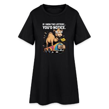 C’est drôle si je gagnais à la loterie, vous le remarqueriez - Robe T-shirt Femme - noir - Devant