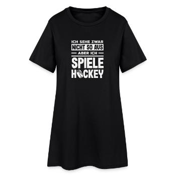 Cadeau drôle de joueur de hockey - Robe T-shirt Femme - noir - Devant