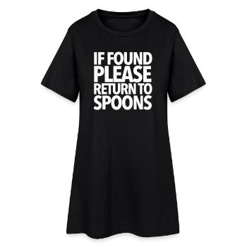 Falls gefunden: Zurück zu den Löffeln - Frauen T-Shirt-Kleid - Schwarz - Vorne