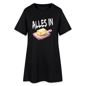 Tout en beurre motif amusant - Robe T-shirt Femme - noir - Devant