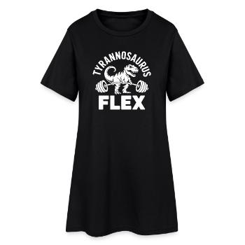 Tyrannosaurus Flex Fitness Humor Power - Frauen T-Shirt-Kleid - Schwarz - Vorne