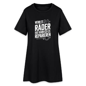 If it has wheels I can fix it - Women’s T-Shirt Dress - black - Front