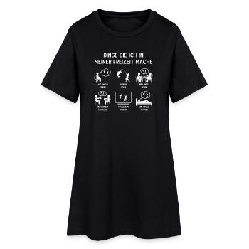 Pêcheur Pêche Humour Mon Temps Libre - Robe T-shirt Femme - noir - Devant