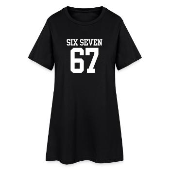 Keep Calm Six Seven Meme Viral Humour Vêtements - Robe T-shirt Femme - noir - Devant