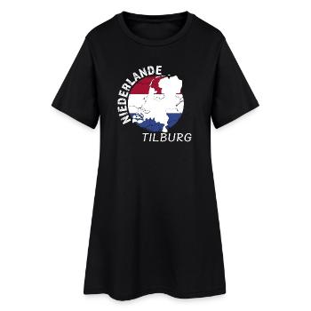 Tilburg - Frauen T-Shirt-Kleid - Schwarz - Vorne