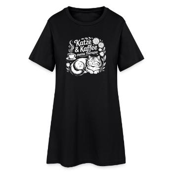 Motif de caféthérapie pour chat - Robe T-shirt Femme - noir - Devant