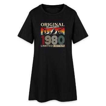 45ème Anniversaire Original Novembre Millésime 1980 - Robe T-shirt Femme - noir - Devant