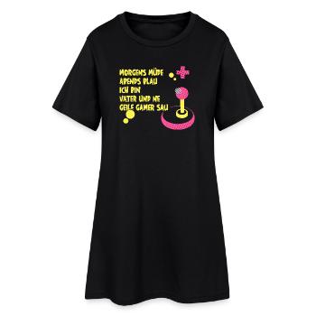 Father's Day Father Gamer Gaming Video Games Dad - Women’s T-Shirt Dress - black - Front