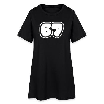 Numéro 67 - Robe T-shirt Femme - noir - Devant