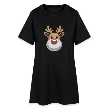 Renne Noël laid - Robe T-shirt Femme - noir - Devant