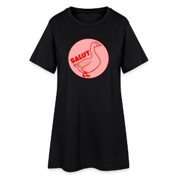 oie amusante salut - Robe T-shirt Femme - noir - Devant