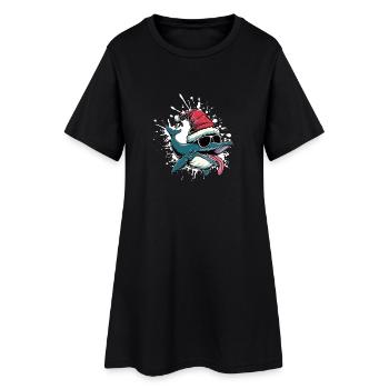 Whale Christmas Funny - Women’s T-Shirt Dress - black - Front