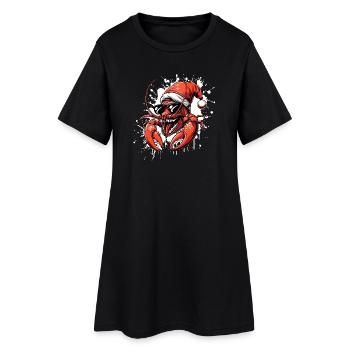 Hummer Krebs Weihnachten Lustig - Frauen T-Shirt-Kleid - Schwarz - Vorne