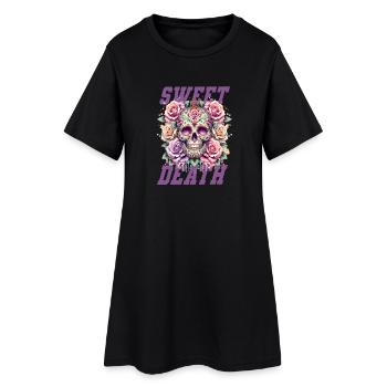 Fleurs Crâne Beauté Floraison - Robe T-shirt Femme - noir - Devant