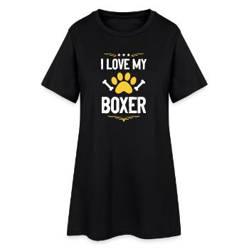J’adore mon boxer - Robe T-shirt Femme - noir - Devant