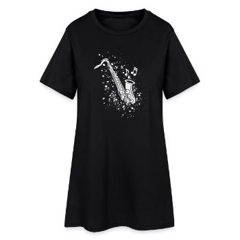 Saxophone Jazz Saxophoniste Musiciens d’orchestre - Robe T-shirt Femme - noir - Devant
