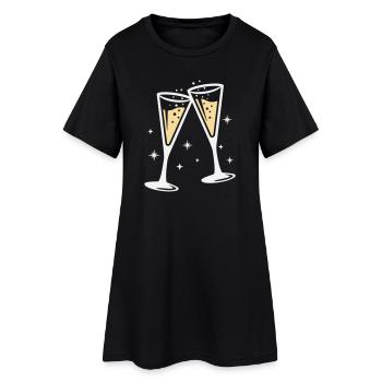 Sektglas Prosecco Sekt Alkohol Prost - Robe T-shirt Femme - noir - Devant