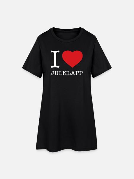 I love Julklapp - Frauen T-Shirt-Kleid - Schwarz