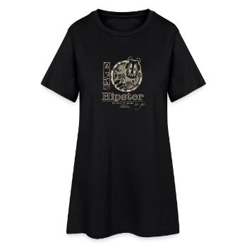 Café hipster à emporter - Robe T-shirt Femme - noir - Devant