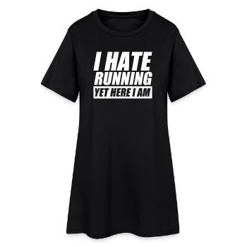 Je déteste courir drôle courir coureur de jogging - Robe T-shirt Femme - noir - Devant