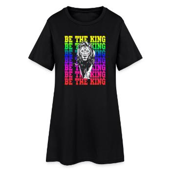 Be the King Motif Lion Arc-en-ciel Animal fort - Robe T-shirt Femme - noir - Devant