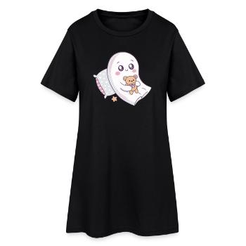 Fantôme câlin et nounours mignon - Robe T-shirt Femme - noir - Devant