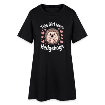Hedgehog Saying Funny Hedgehog Gift - Women’s T-Shirt Dress - black - Front